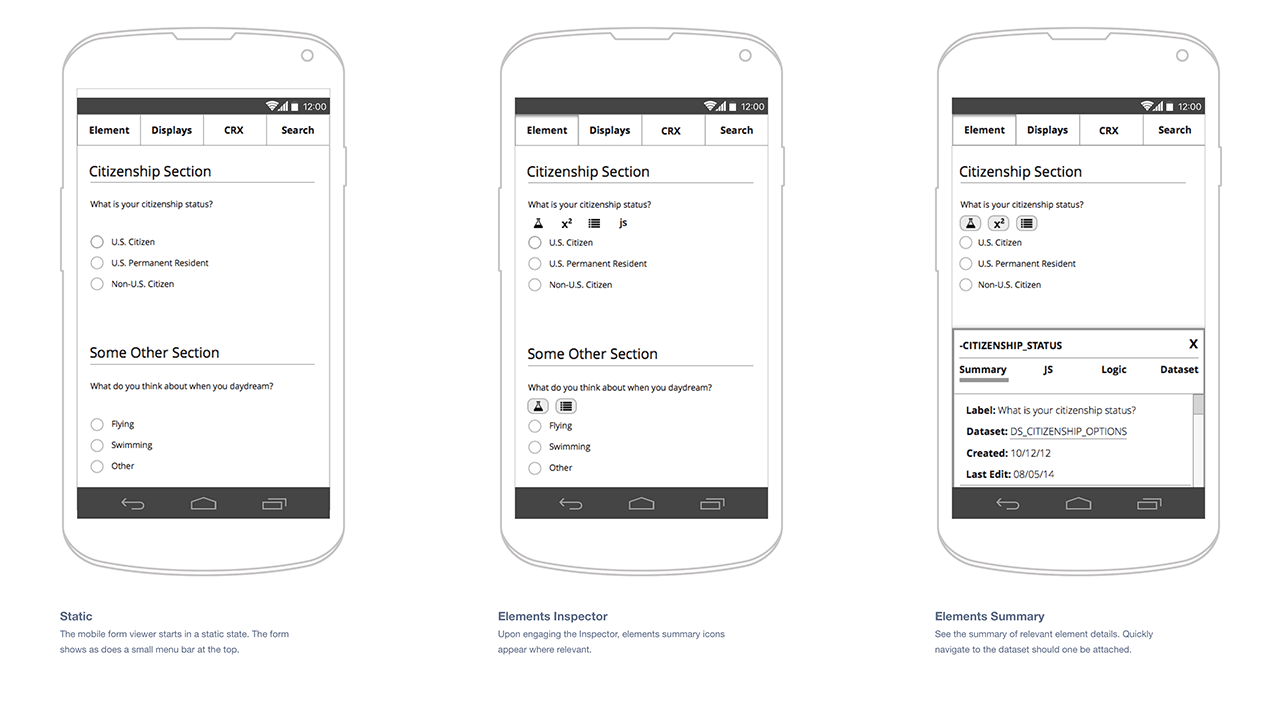 expanded forms viewer screens