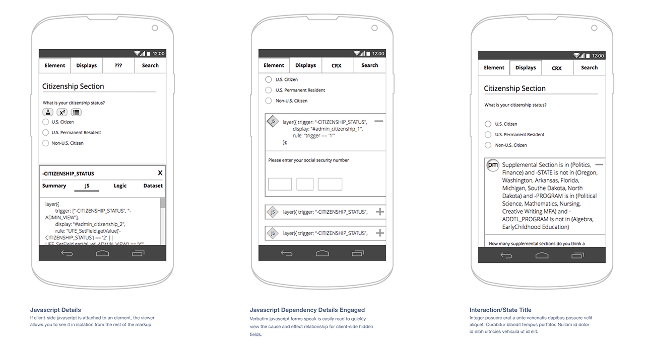 more expanded forms viewer screens